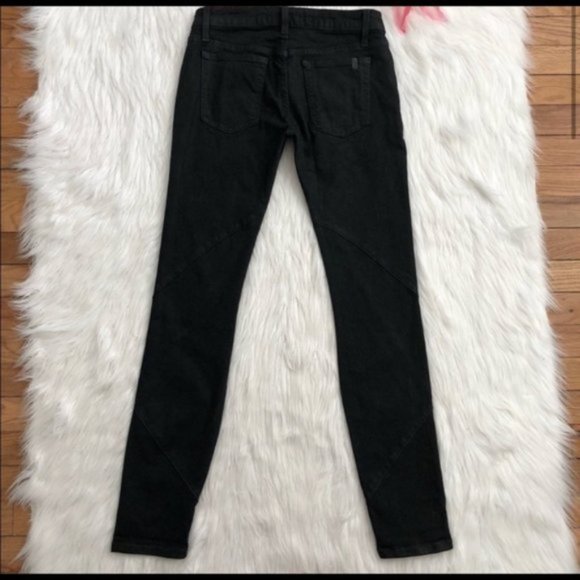 Joe's Jeans Criss Cross Seam Waxed Black Skinny Jeans - Picture 3 of 11